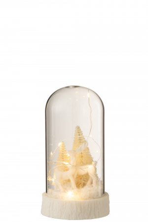 Decoratiune Craciun LED, Sticla, Alb , 9x9x17 cm [1]