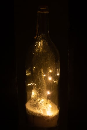 Decoratiune Craciun LED, Sticla, Argintiu, 12.5x12.5x44.5 cm [2]