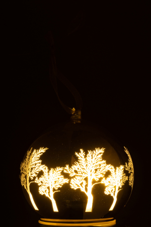 Decoratiune Craciun LED, Sticla, Auriu, 12x12x14 cm [2]