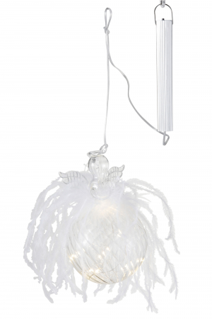 Decoratiune Craciun LED, Sticla, Transparent, 10x10x16 cm [1]