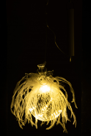 Decoratiune Craciun LED, Sticla, Transparent, 9x9x85 cm [2]