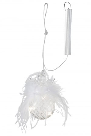 Decoratiune Craciun LED, Sticla, Transparent, 9x9x85 cm [1]