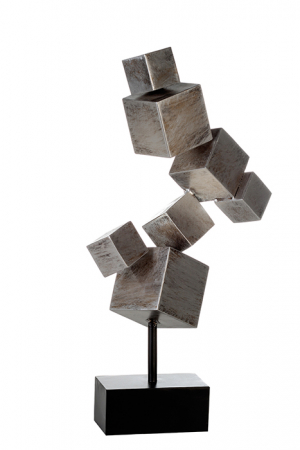 Accesorii - Decoratiune Cubes, metal, argintiu/negru, 14x27x56 cm