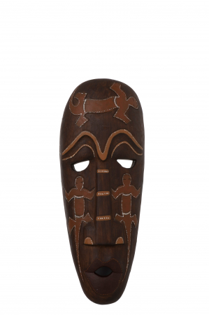 SALE % - Decoratiune de perete African, Rasina, Maro, 12x5x31.5 cm