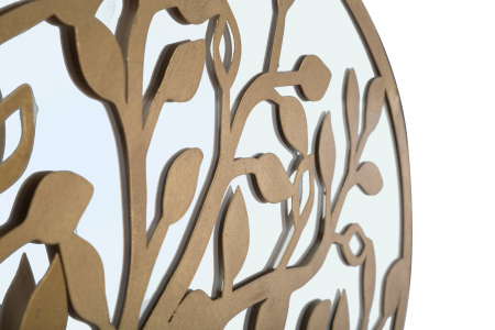 Decoratiune de perete Albero Della Vita, Fier/MDF/Oglinda, Auriu, 60x120x2 cm [3]