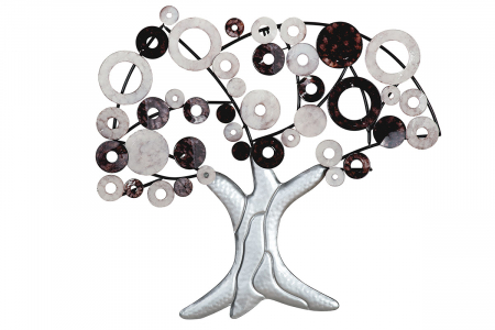 Decoratiuni de perete - Decoratiune de perete B&W, metal, 89X79X5.5 cm