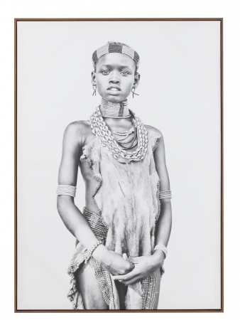 SALE % - Decoratiune de perete Boy, Canvas, Alb/Negru, 100x4.5x140 cm