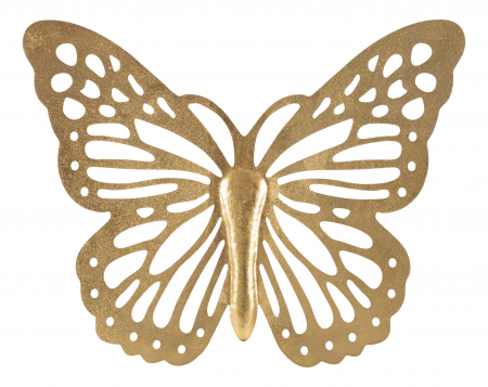 Decoratiune de perete Butterflies, Fier, Auriu, 35x43x2 cm [4]