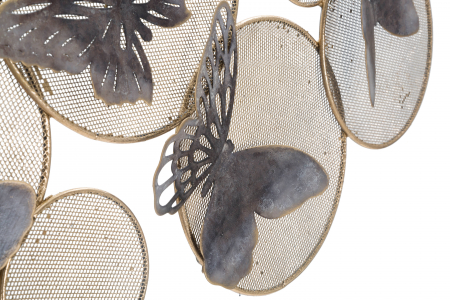 Decoratiune de perete Butterfly, Fier, Multicolor, 38x66x5 cm [2]