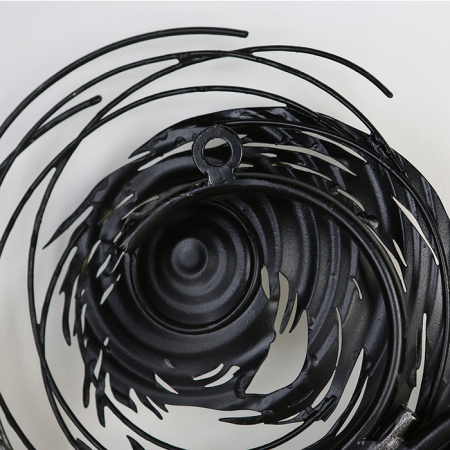 Decoratiune de perete Circles, metal, alb/argintiu, 6x94x56 cm [4]