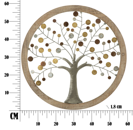 Decoratiune de perete cu oglinda Arborele Vietii, 59x1,80 cm [7]