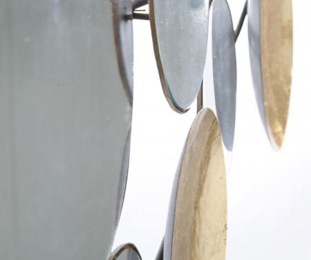 Decoratiune de perete cu oglinda GLAM, Metal/Oglinda, Auriu/Argintiu, 118X2.5X60 cm [3]
