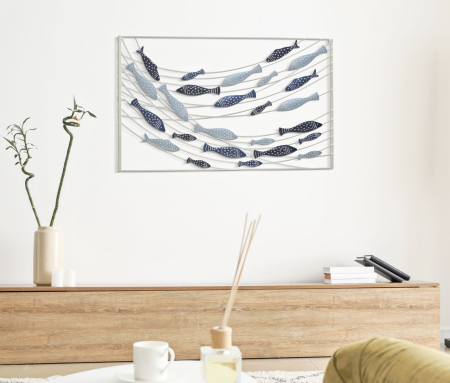 Decoratiune de perete cu pesti 96,5x1,5x61 cm [4]