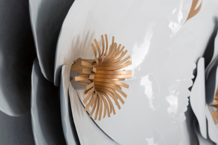 Decoratiune de perete Décor, Fier, Alb/Auriu, 60x158x9 cm [3]