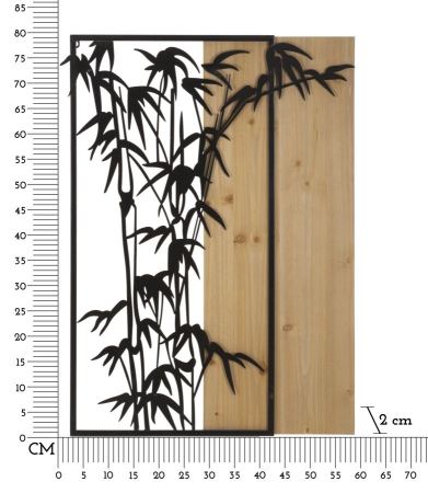 Decoratiune de perete din bambus 58x2x80 cm [5]
