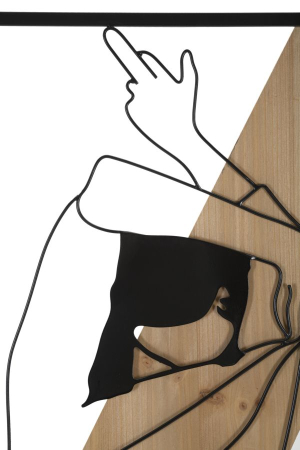 Decoratiune de perete din fier forjat si lemn, 50x2x90 cm [1]