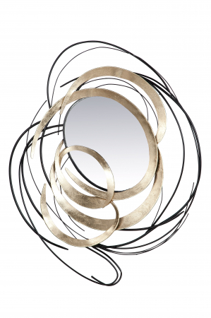 SALE % - Decoratiune de perete Elegante, Metal, Auriu/Negru, 8x115x90 cm
