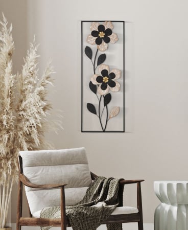  Decoratiune de perete, Fier/Lemn Divaker -A- 27X2,5X70 cm [4]
