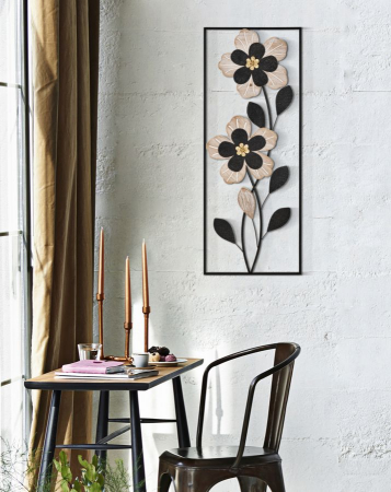 Decoratiune de perete, Fier/Lemn Divaker -B-27X2,5X70 cm [4]