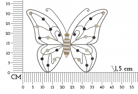 Decoratiune de perete, Fier/Lemn Fluture 39,5X1,5X33,5 Min 2 cm [5]