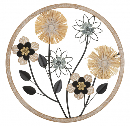 SALE % -  Decoratiune de perete, Fier/Lemn Ø 50X3 cm