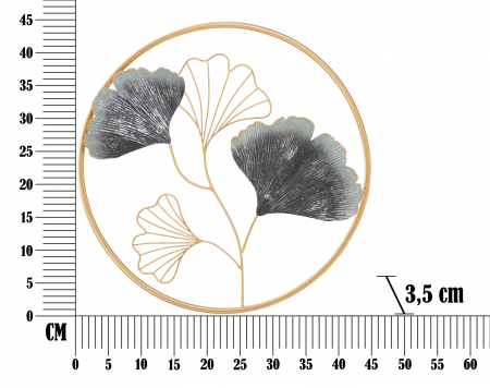Decoratiune de perete Flower Simple, Fier, Multicolor, 45.5x45.5x3.5 cm [5]