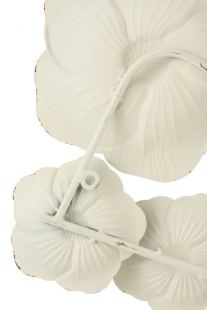 Decoratiune de perete Flowers, Metal/Fier, Roz/Alb, 103x61x4.5 cm [3]