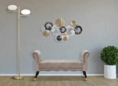 Decoratiune de perete Gloth -B-, Fier, Multicolor, 64x111x7,5 cm Tablouri - Decoratiune de perete Gloth -B-, Fier, Multicolor, 64x111x7,5 cm