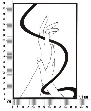 Decoratiune de perete Hands, Fier, Negru, 90x60x1 cm [11]