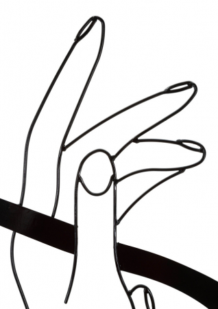Decoratiune de perete Hands, Fier, Negru, 90x60x1 cm [8]