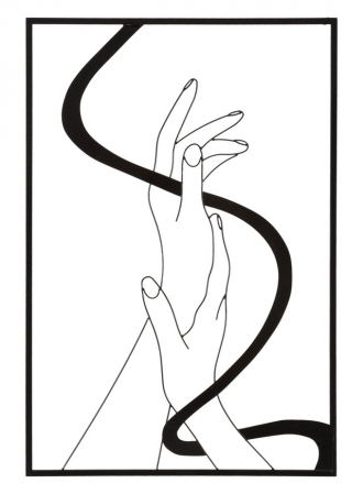 Decoratiune de perete Hands, Fier, Negru, 90x60x1 cm [6]