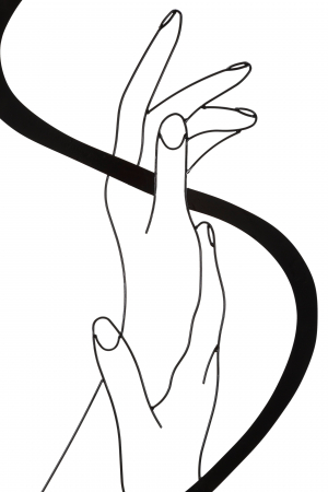 Decoratiune de perete Hands, Fier, Negru, 90x60x1 cm [3]
