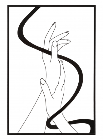 Decoratiune de perete Hands, Fier, Negru, 90x60x1 cm [4]