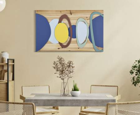Decoratiune de perete in culoarea lemnului 80x2,5x50 cm [4]