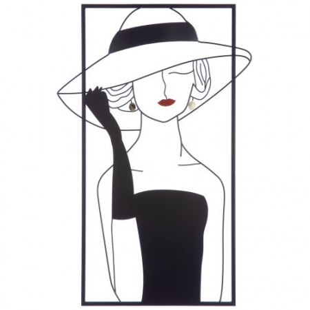 SALE % - Deco de perete metalic Lady with hat