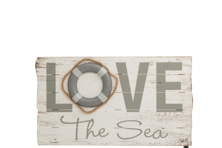 Decoratiune de perete Love the Sea, Lemn, Multicolor, 71x4.5x4.5 cm [1]