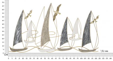  Decoratiune de perete, Metal,  Barca123,8X5,1X69,9 cm [5]
