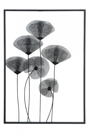 SALE % - Decoratiune de perete, metal, negru, 50x70x4 cm