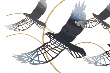  Decoratiune de perete, Metal,  Pasăre 91X7X50 cm [1]