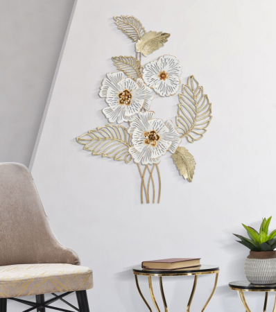  Decoratiune de perete, Metal,  Whity 54X6,4X73,7 cm [4]
