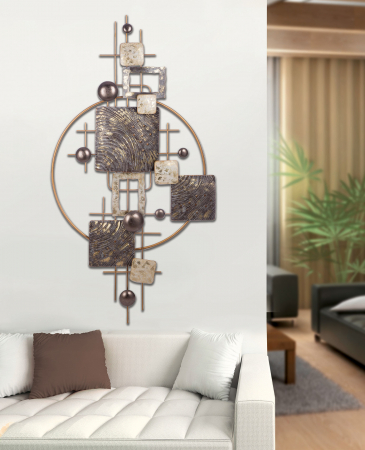 Toate produsele - Decoratiune de perete Orbit, metal, multicolor, 160x80x8 cm