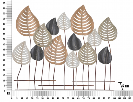 Decoratiune de perete Otip -A-, Fier, Multicolor, 106x6x88 cm [5]