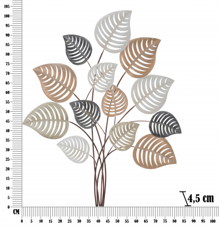 Decoratiune de perete Otip -B-, Lemn/Canvas, Multicolor, 106x5.5x86 cm [5]