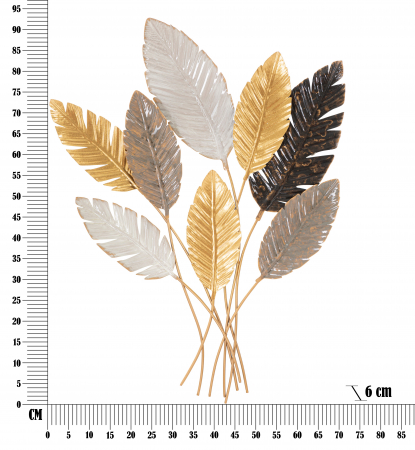 Decoratiune de perete Palmy, Fier, Multicolor, 93x73x6 cm [5]
