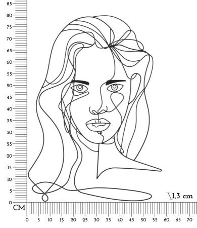 Decoratiune de perete portret cm 57,5x1,3x80 [5]