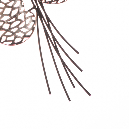 Decoratiune de perete Purleay leafes, metal, maro/argintiu, 27x52x10 cm [3]