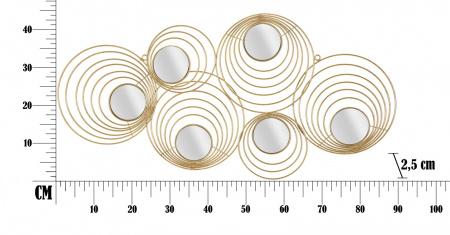 Decoratiune de perete Rays, fier, auriu, 90X2.5X45 cm [2]