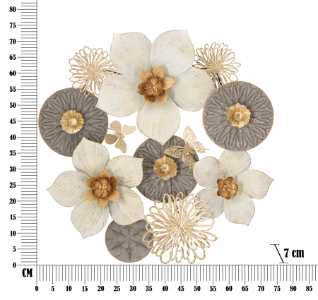 Decoratiune de perete Ridy, Fier, Multicolor, 74x72.4x7 cm [5]