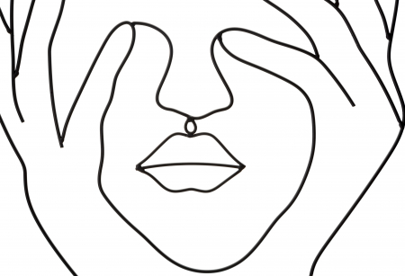 Decoratiune de perete Simply Face, Fier, Negru, 61x50.5x1.3 cm [3]