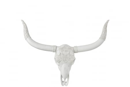 Decoratiune de perete Skull Deer, Rasina, Alb, 52x34x34 cm [1]
